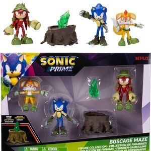 Sonic Prime Boscage Maze Action Figure Set - Blue, Red, Yellow